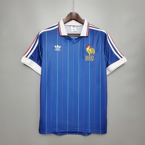 Camisa Retrô Seleção da França I 1982 - Masculina - Torcedor - Azu