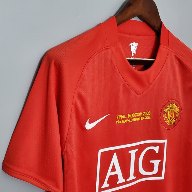 Camisa Retrô Manchester United Edição "Final da Champions League" 07/08 -  Masculina - Vermelha