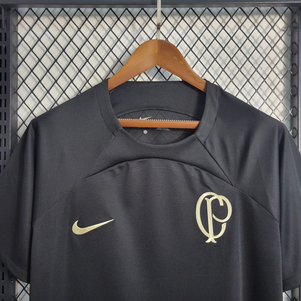 Camisa Corinthians de Treino 2023/24 Preta e Dourada – Torcedor
