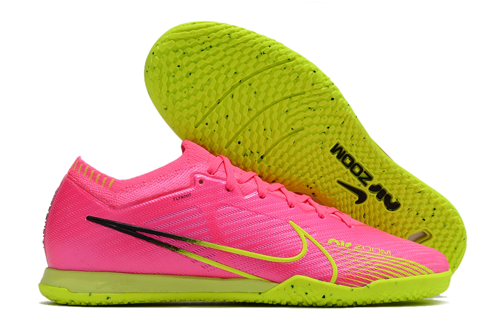 Chuteira Futsal Nike Air Zoom Mercurial Vapor 15 Elite Rosa e Verde