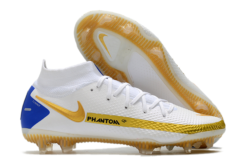 Chuteira Campo Nike Phantom GT Elite Branco+Dourado | Farda de Boleiro