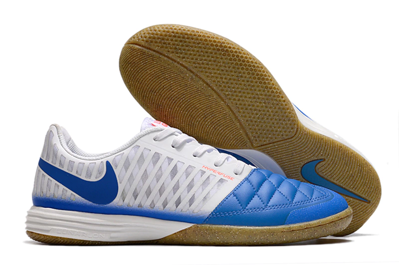 Chuteira Futsal Nike Lunar Gato II Branco e Azul | Farda de Boleiro