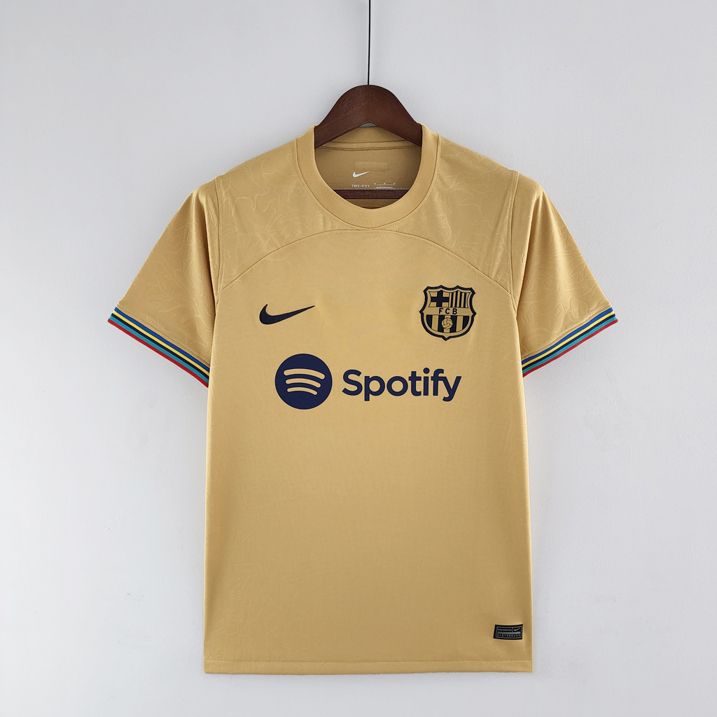 Camisa Barcelona Away 22/23 Torcedor Nike Masculina - Dourada