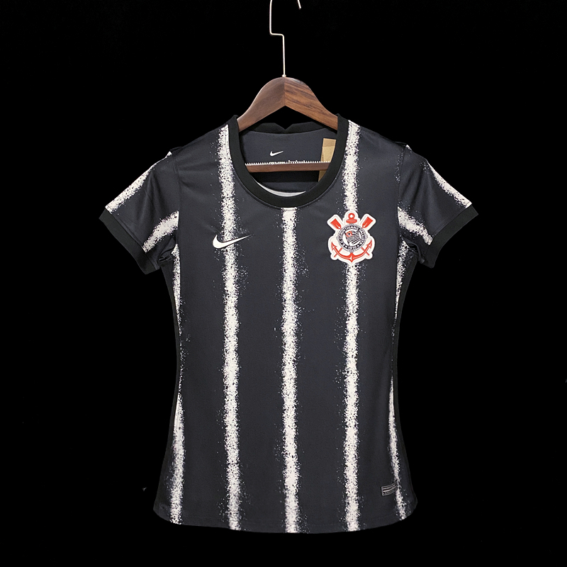 Camisa Corinthians II 21/22 - Torcedor Nike Feminina - Preto Branco