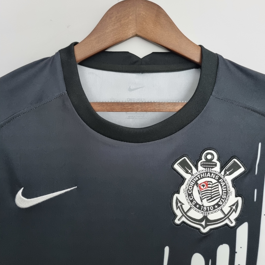 Camisa Corinthians Pré-Jogo 22/23 Torcedor Nike Masculina - Preto e Branco