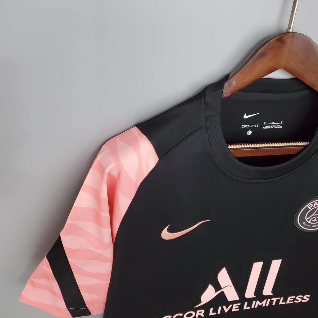 Camisa Paris Saint Germain - PSG Treino - 21/22 Nike Masculina - Preto e  Rosa