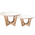Combo Mesa Ratona X2 Melamina Roble + Blanca 60 Y 50cm