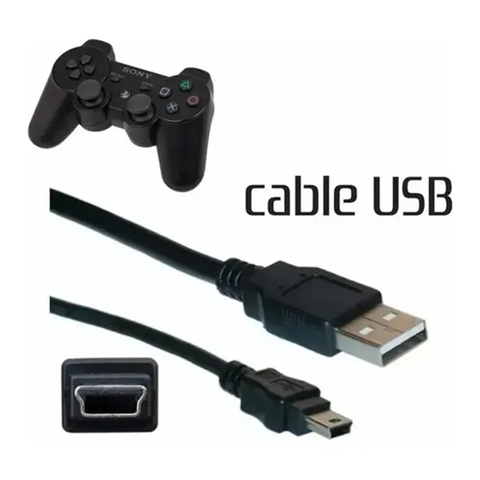 Cable De Carga USB a V3 de 1 .5m Para Joystick de Play 3 PS3