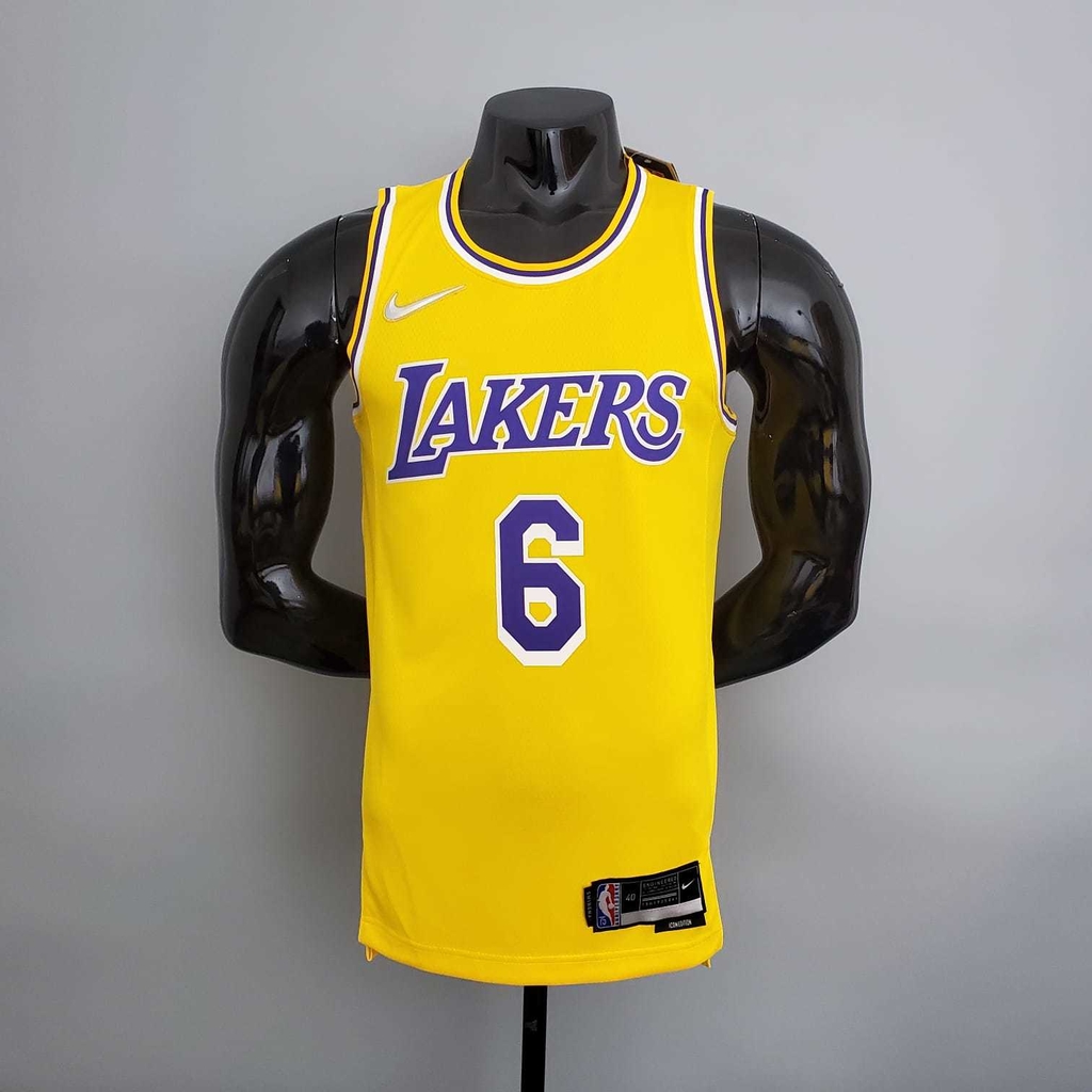 Camisa NBA Lakers Amarela- Lebron James número 6