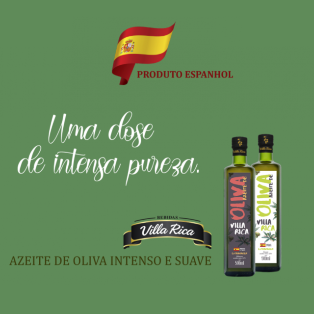 Azeite de Oliva - Extra Virgem - Intenso - Acidez 0,3% - Espanhol - Villa Rica - 500ml Azeite de Oliva - Extra Virgem - Intenso - Acidez 0,3% - Espanhol - Villa Rica - 500ml