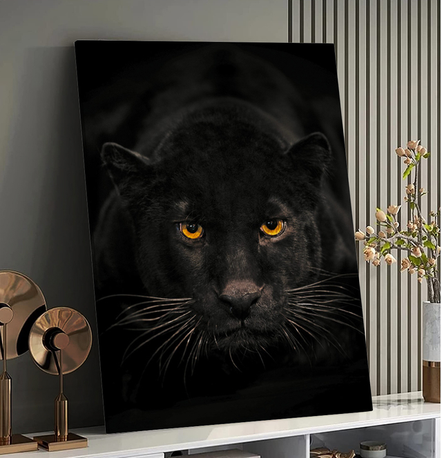 Quadro Decorativo Puma Negra Predador