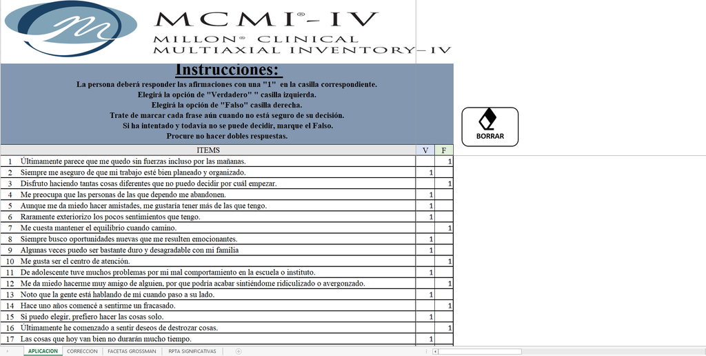 Mcmi Iv Inventario Clínico Multiaxial De Millon con Software de Corrección Mcmi Iv Inventario Clínico Multiaxial De Millon con Software de Corrección