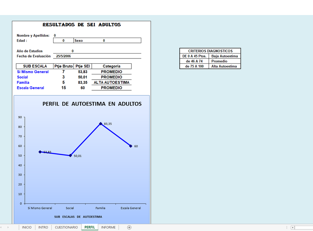 INVENTARIO DE AUTOESTIMA PARA ADULTOS COOPERSMITH CORRECCIÓN CON SOFTWARE