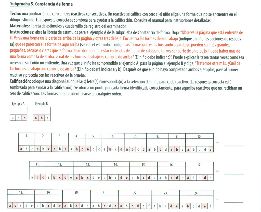 Dtvp 3 Método Evaluación De La Percepción Visual De Frostig Corrección ...