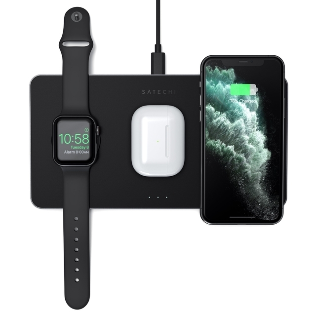 Cargador inalámbrico Trio - iPhone + Airpods + Apple Watch * Satechi