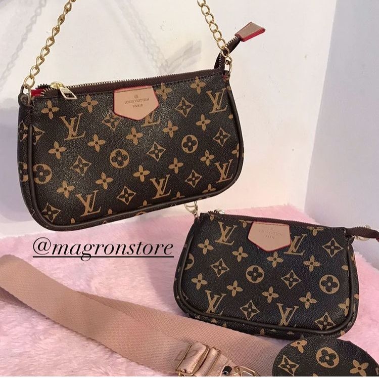louis vuitton black and brown bolsa