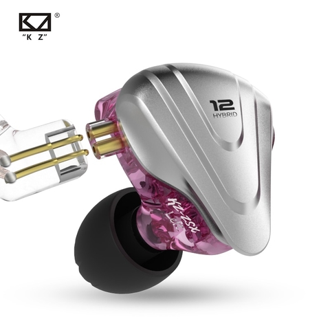 Fone De Ouvido Híbrido Kz AS12 Com Microfone - 6BA 6 Drivers