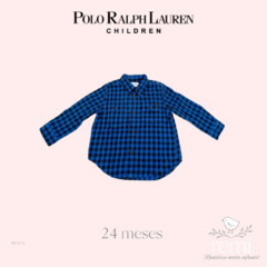 Camisa cuadros azul y negros 24 meses Polo Ralph Lauren
