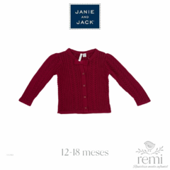Conjunto blusa blanca con flores y suéter calado color vino 12-18 meses Janie and Jack en internet