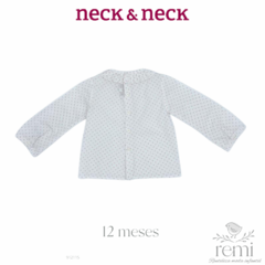 Camisa blanca con bolitas rosas 12 meses Neck & Neck - comprar en línea