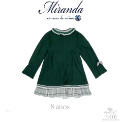 Vestido verde con detalles grises 8 años Miranda - comprar en línea