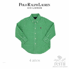 Camisa cuadros verdes y blancos 4 años Polo Ralph Lauren