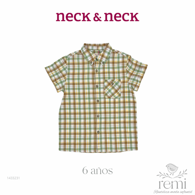 Camisa A Cuadros Negra Para Niños - Manga Corta, Poliéster, Para Verano Y Diario - Talla Pequeña/mediana