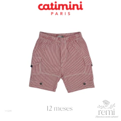 Shorts rayas rojas y blancas 12 meses Catimini