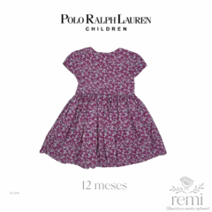 Vestido fucsia con florecitas blancas 12 meses Polo Ralph Lauren - comprar en línea