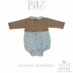 Ranita combinada cuadros azules con café 6 meses (reducido) Paz Rodriguez - comprar en línea