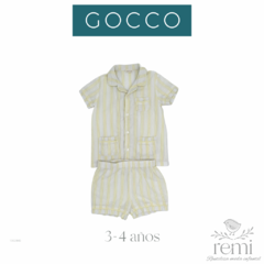 Pijama 2 piezas blusa y short líneas amarillas 3-4 años Gocco