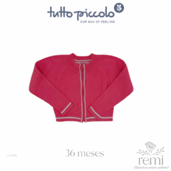 Conjunto 3 piezas suéter y camisa de manta color coral con short de líneas 36 meses Tutto Piccolo - REMI