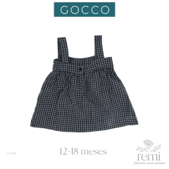 Vestido cuadros azules y grises con cubre pañal 12-18 meses Gocco - comprar en línea