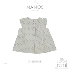 Vestido blanco plumeti rosa con cubre pañal 3 meses Nanos - comprar en línea