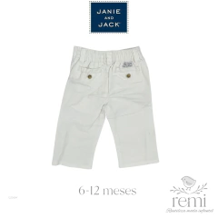 Pantalón blanco acabado lino 6-12 meses Janie and Jack - comprar en línea