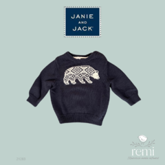 Suéter azul marino oso 3-6 meses Janie and Jack