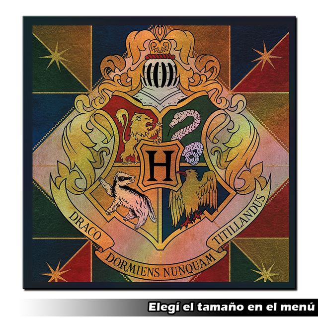 Logo de Hogwarts - Harry Potter - Cuadro Holofoil