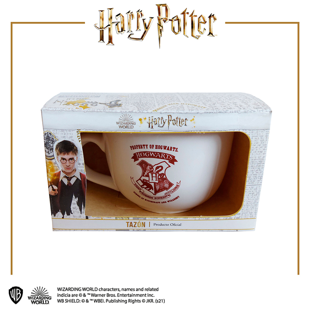 Tazon Harry Potter Oficial Grimm Blanco Logo Rojo