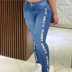 calca jeans letreiro planet girls