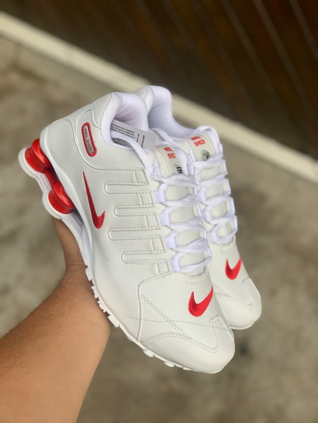 nike shox nz vermelho e branco