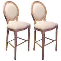 Set x2 Banqueta Luis XV Tapizada