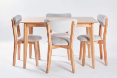 Mesa Comedor Alvar 120x80cm + 4 Sillas Alvar Tapizadas - Muebles de diseño | Gift Collection