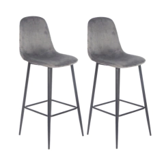 Set x2 Banqueta Pompeya Pana Gris Oscuro