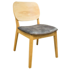 Silla Bolton Tapizada Pana Gris
