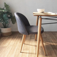 Silla Traviata Lino Gris Oscuro Pata Símil Madera en internet