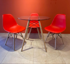 Set x4 Silla Eames Roja Pata Madera - comprar online