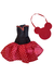 Imagem do Vestido Tomara que Caia Minnie Poá com Bolsa Vermelha Barbie