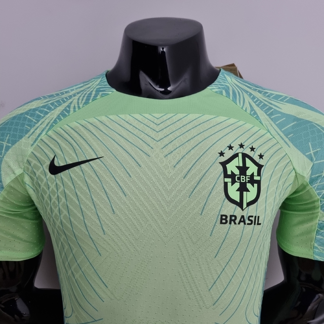 Camisa Treino Brasil 2022 Versão Player Nike Masculina - Verde Claro