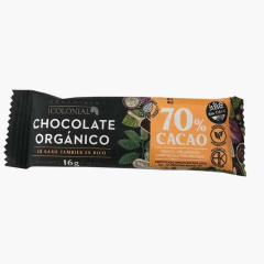 Barra de Chocolate ORGANICO Negro 70% Cacao x 16g - Chocolate Colonial x 5 u