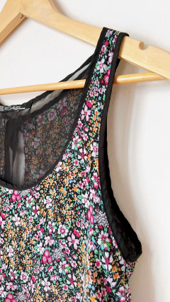 3194 Blusa Zara TFR Negro Florcitas T.XS - comprar online